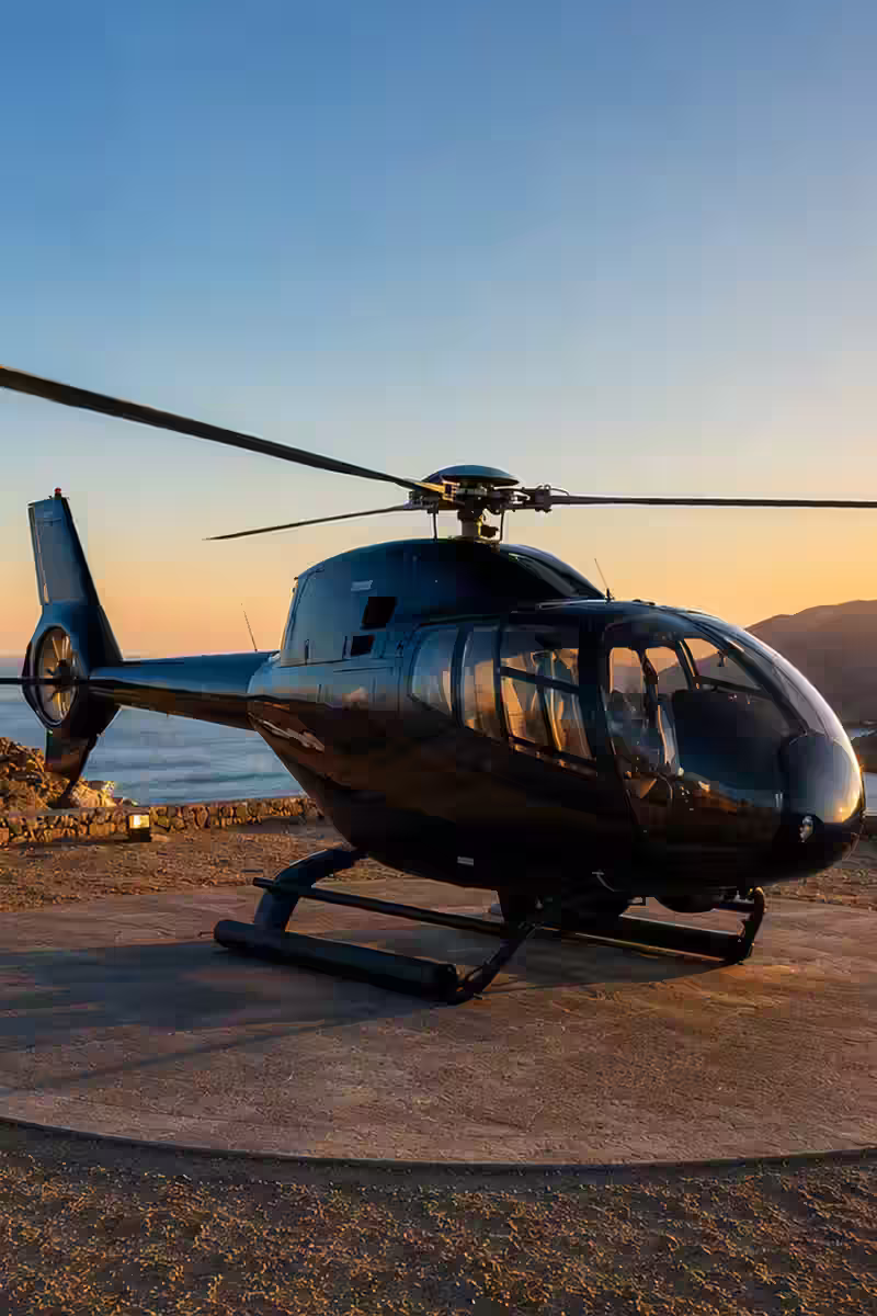 Helicopter tours over Santorini